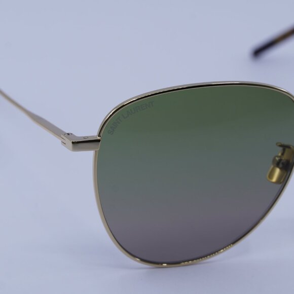 Saint Laurent SL328/K 007 Sunglasses Gold Aviator Frame, Green Lenses - Picture 7 of 10